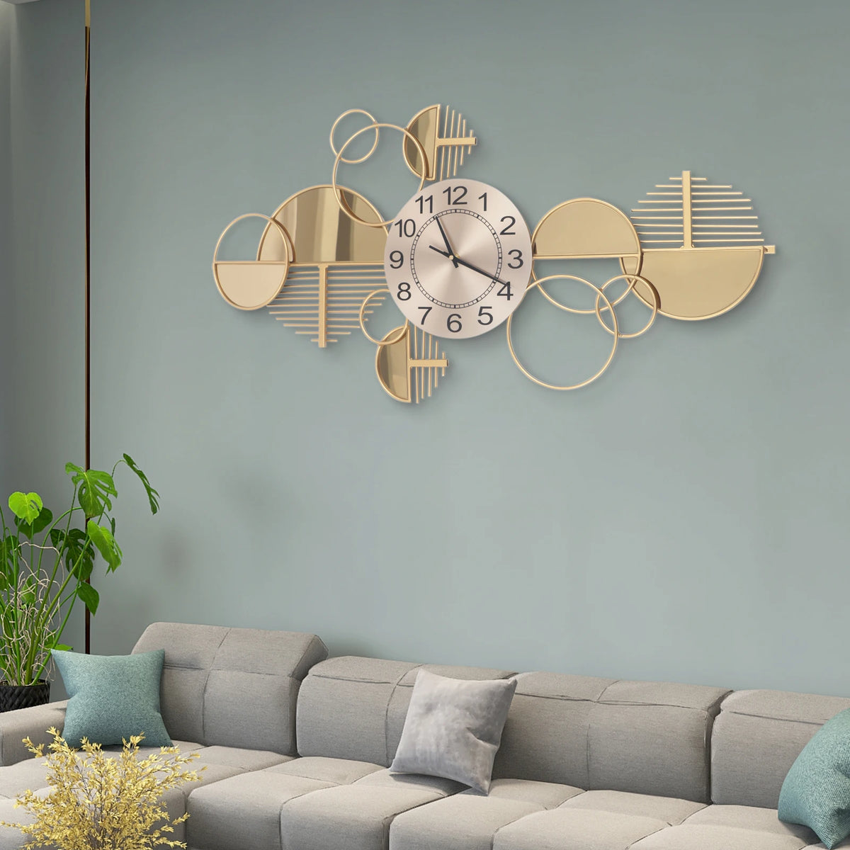 Modern Geometric Wall Clock With Silent Quartz Movement