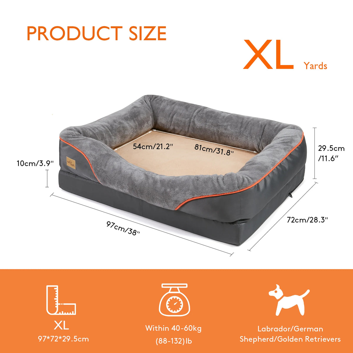 Bingopaw Anti Allergy Waterproof Dog Bed With Removable Fleece Cover