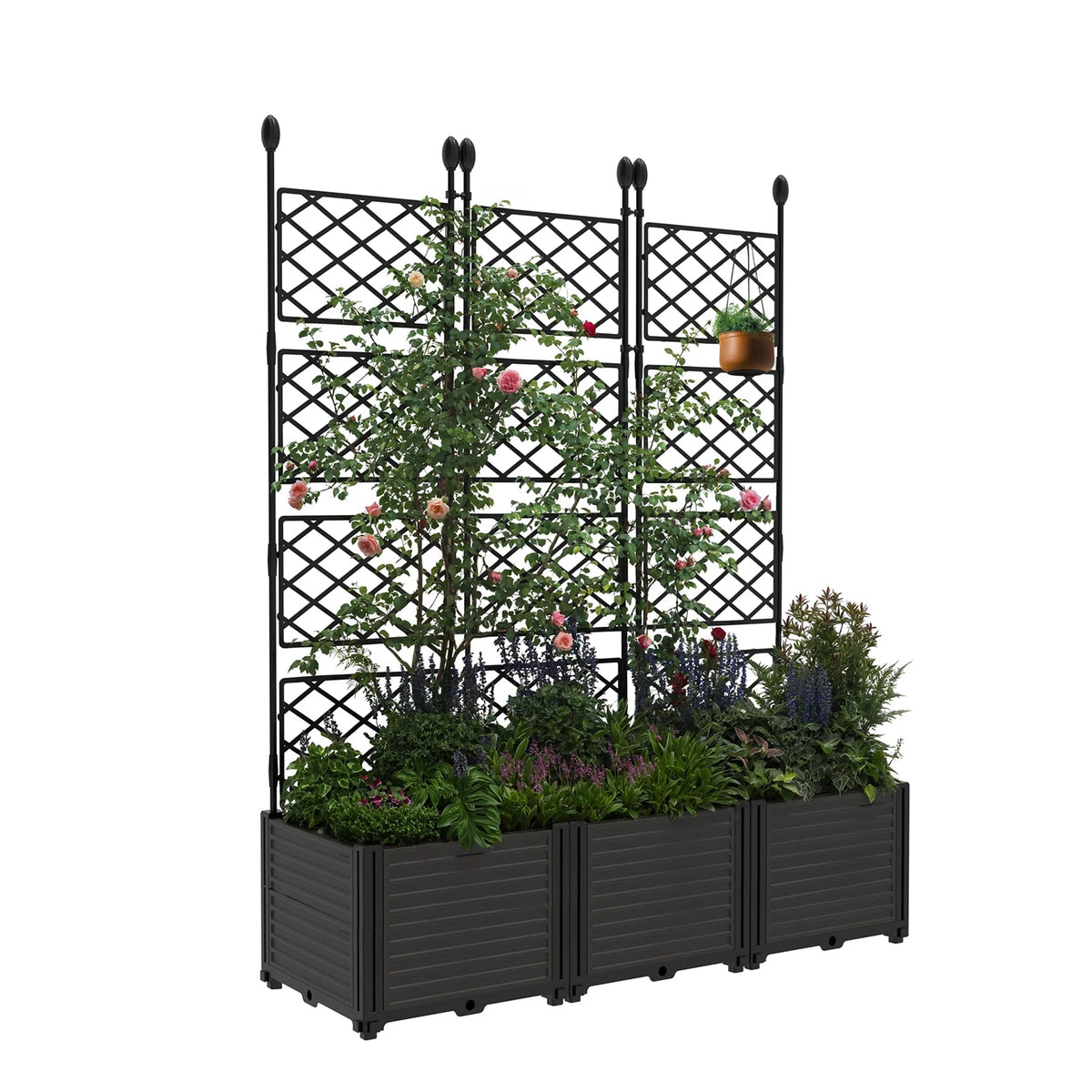 HiMISS Trellis Planter Box With Raised Garden Bed For Climbing