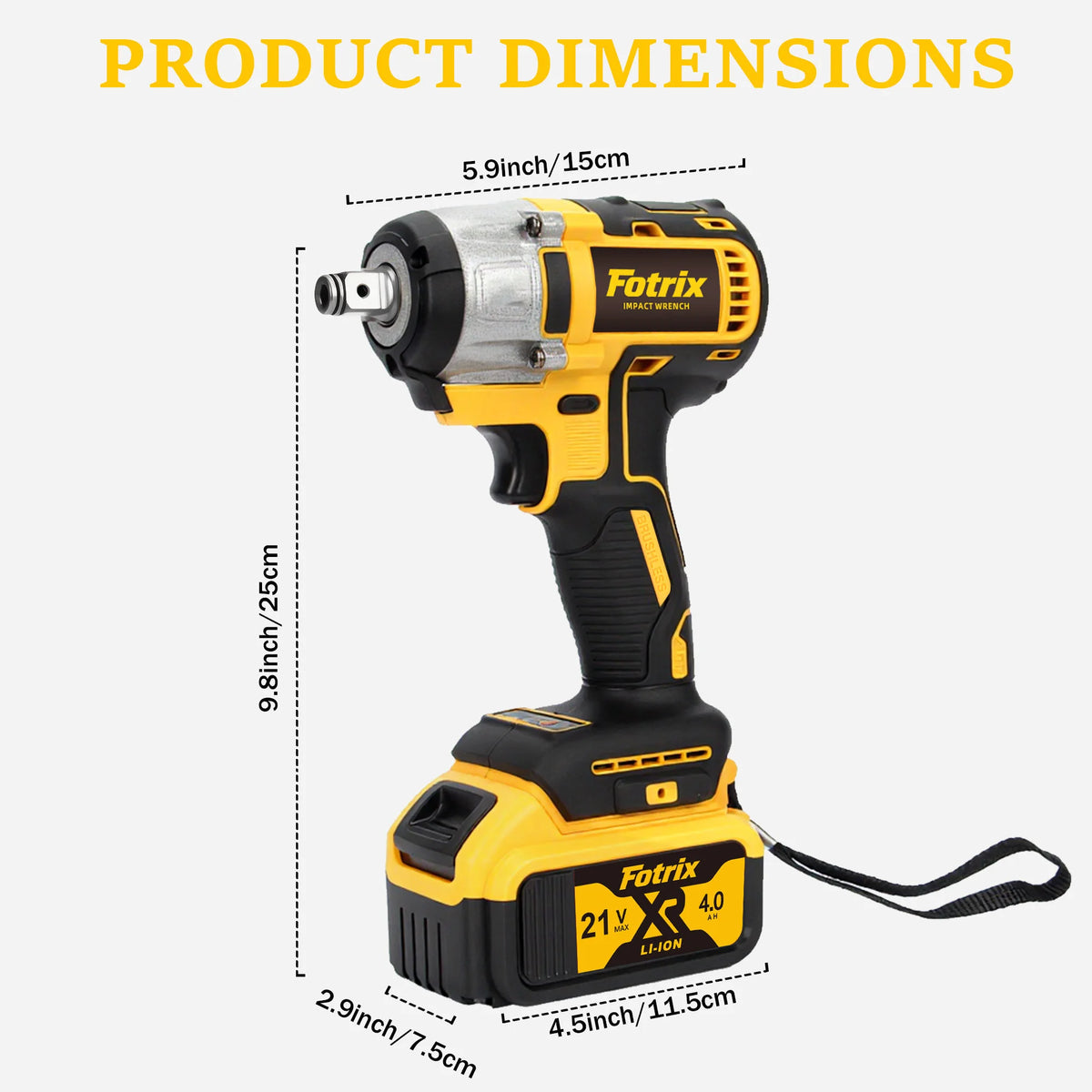 Cordless Brushless Impact Wrench 900 Nm 665 Ft Lbs With 2 Batteries