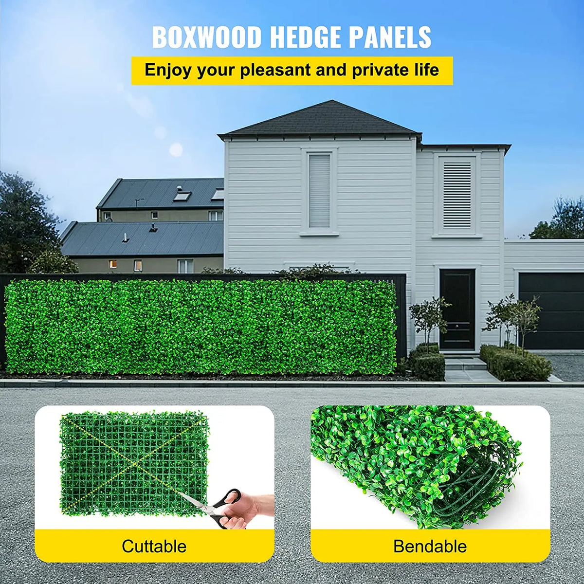 SucceBuy Artificial Boxwood Hedge Wall Panel For Home Decor