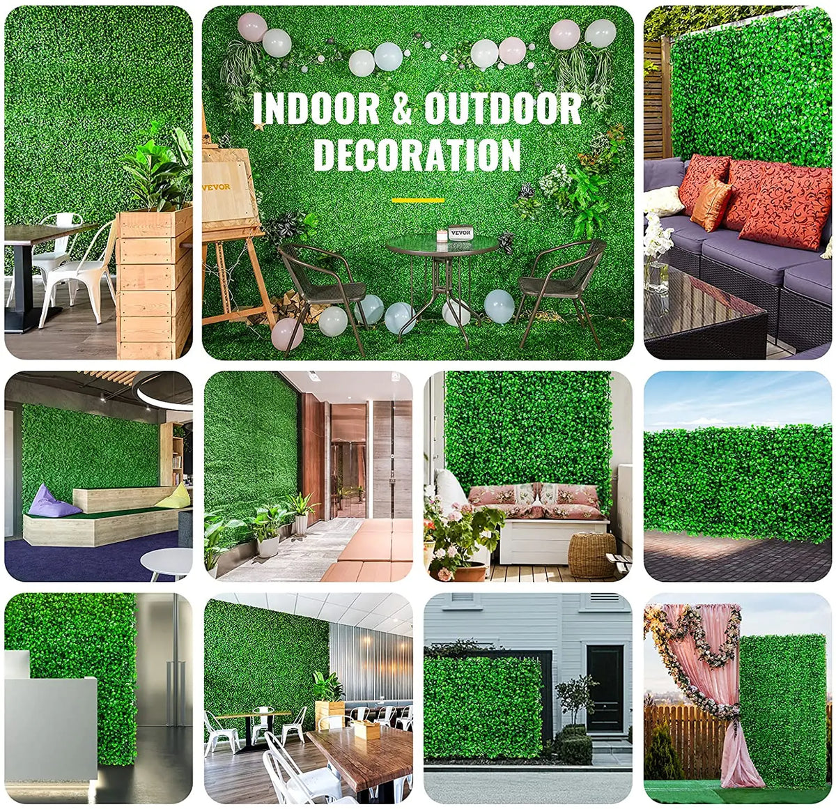 SucceBuy Artificial Boxwood Hedge Wall Panel For Home Decor