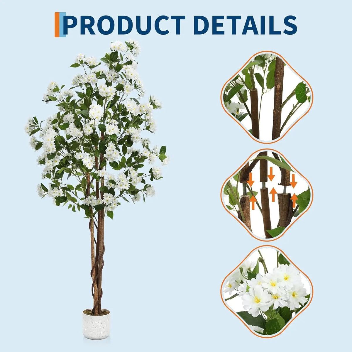 HiMISS Artificial Osmanthus Tree In Potted Planter For Home Decor