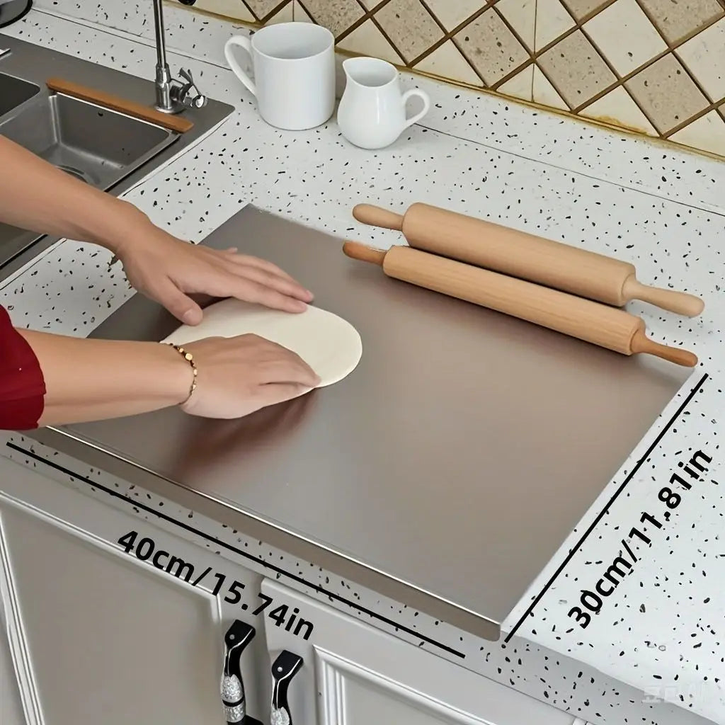 Stainless Steel Cutting Board With Lip For Over Sink Kitchen Prep