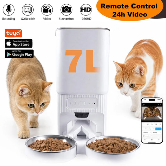 Nityers Smart Automatic Pet Feeder With Camera And Dual Bowls