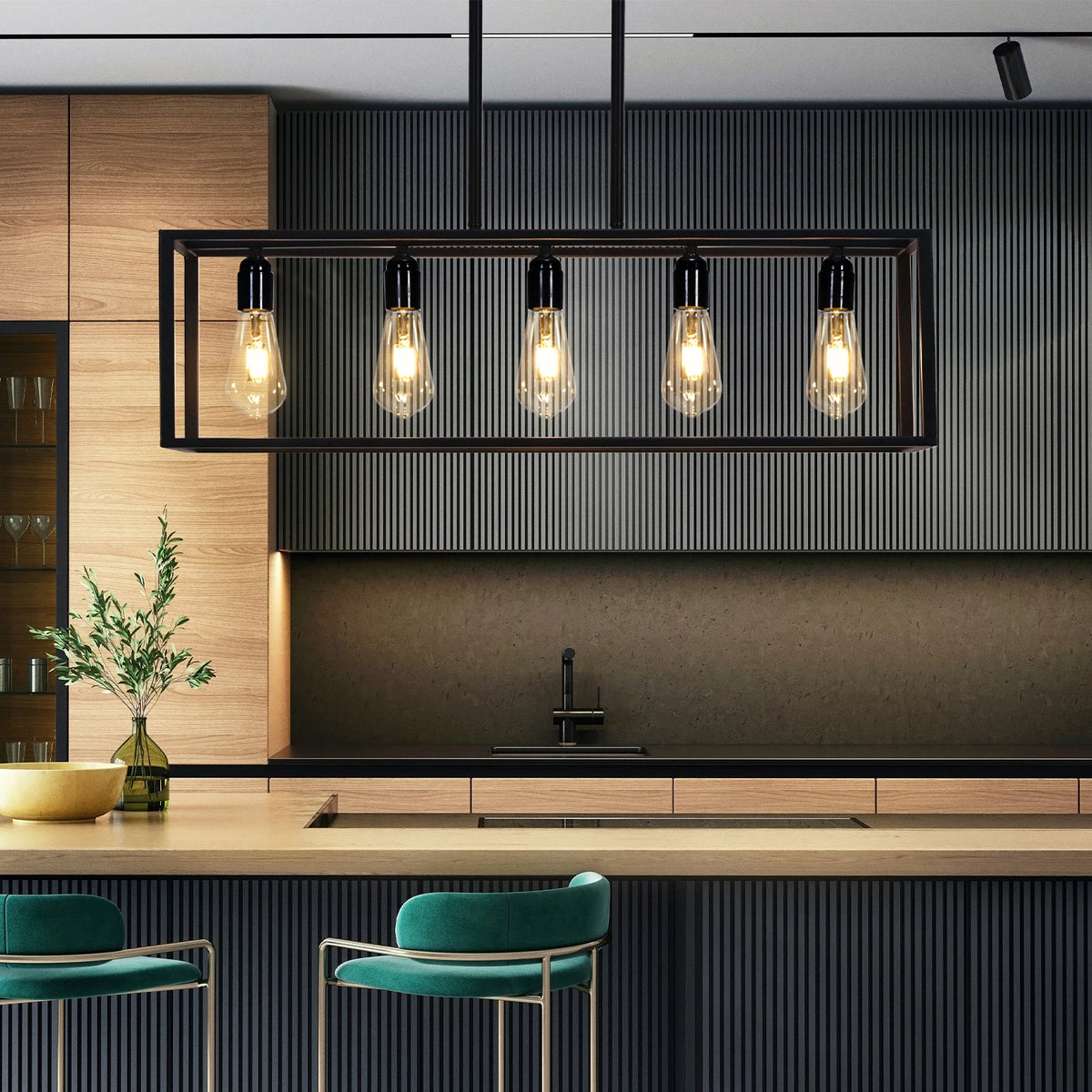 Industrial Iron Pendant Ceiling Light For Kitchen Island Dining Room