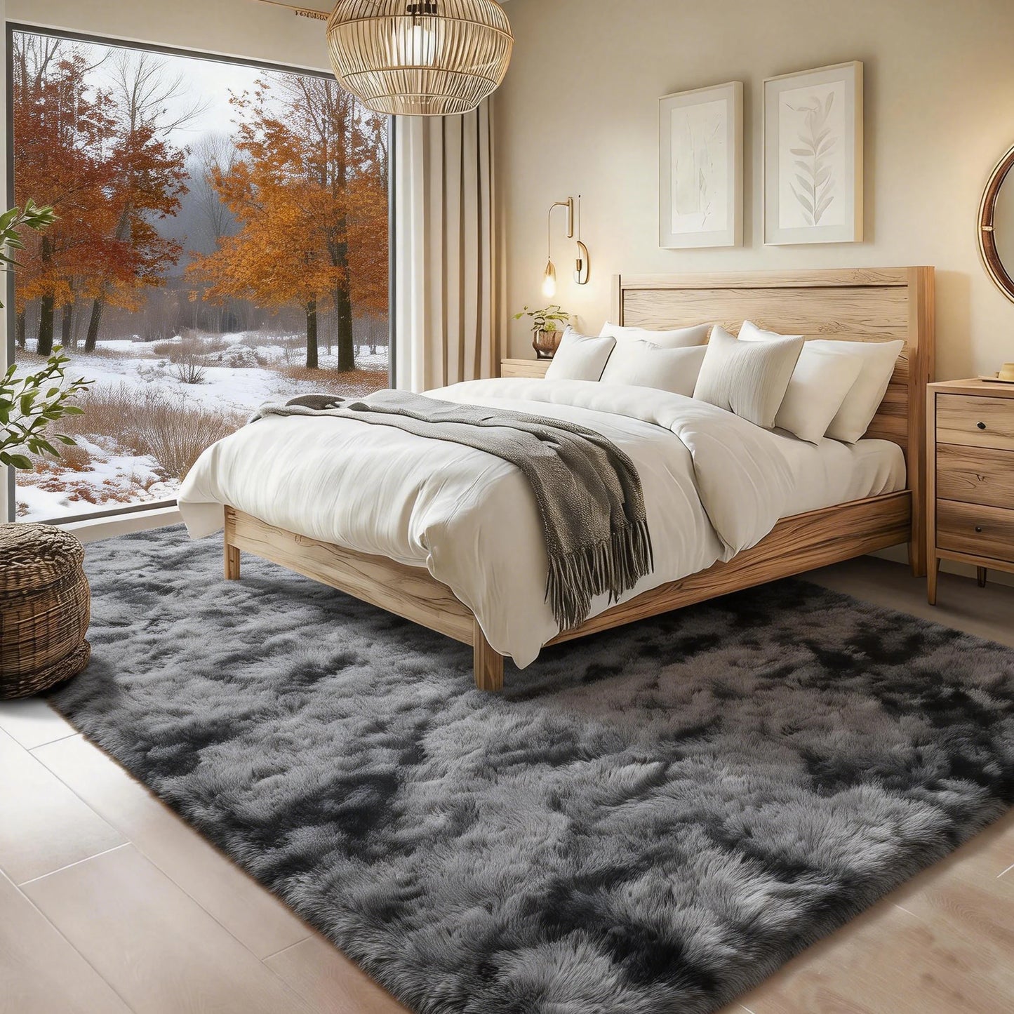 Ultra Soft Shag Rug For Living Room And Bedroom Decor