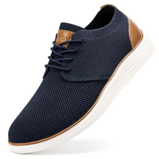 Mens Leather Dress Sneakers Casual Walking Shoes Breathable Lightweight