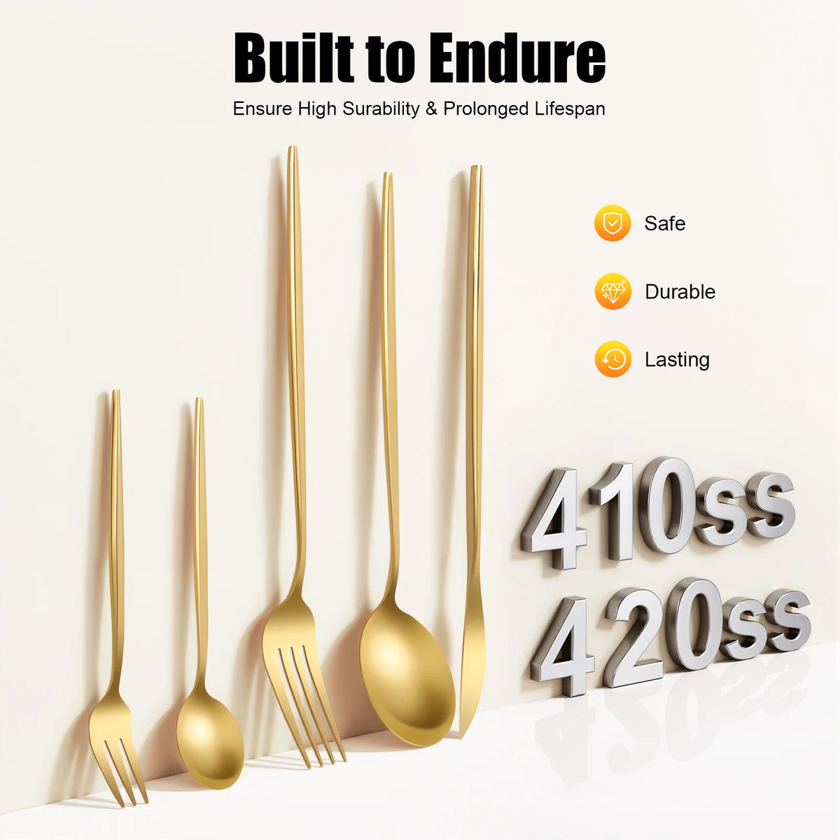 Stainless Steel Flatware Set Heavy Duty For Weddings And Buffets