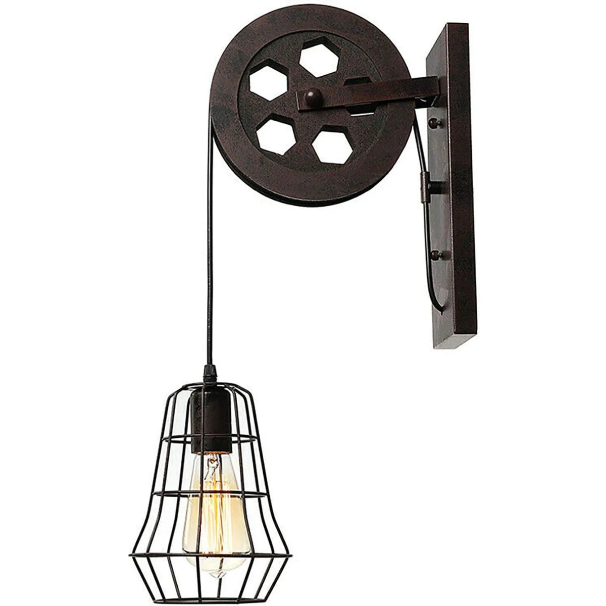 Bymaocar Industrial Wall Sconce Lights With Iron Cage Lampshade