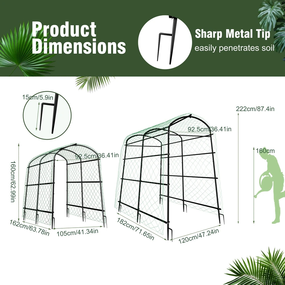 Wisfor U Shaped Metal Tall Garden Trellis for Climbing Plants
