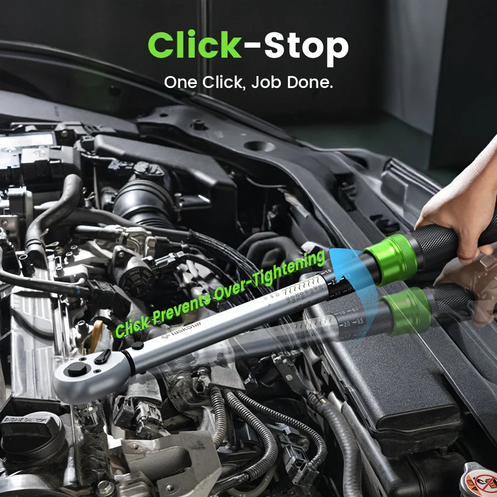 TaskStar Preset Click Torque Wrench Set DualScale Precision