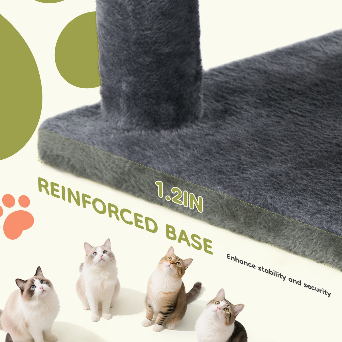 JHK Multilevel Cat Tree Tower Featuring Sisal Posts And Condo