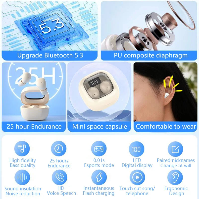 Shuke Wireless Bluetooth Earbuds With Active Noise Cancellation For Sport