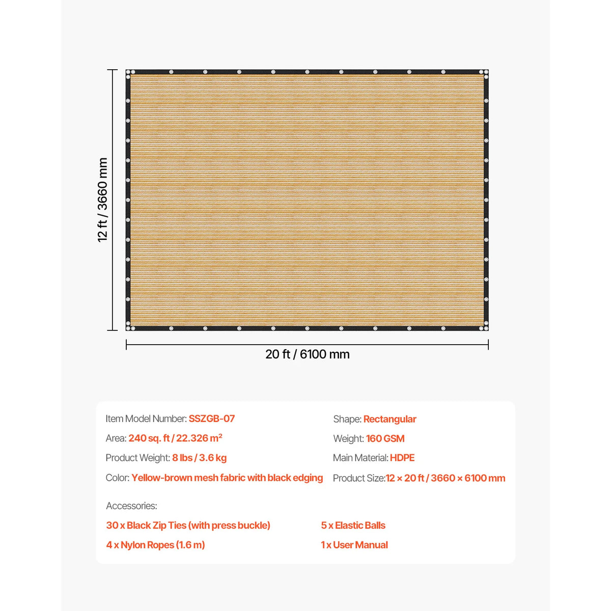 SucceBuy Heavy Duty Sun Shade Cover For Outdoor Garden