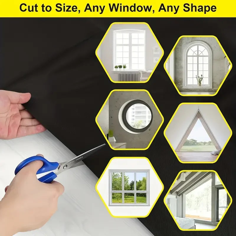 Blackout Window Film Cloth Self-Adhesive for Travel