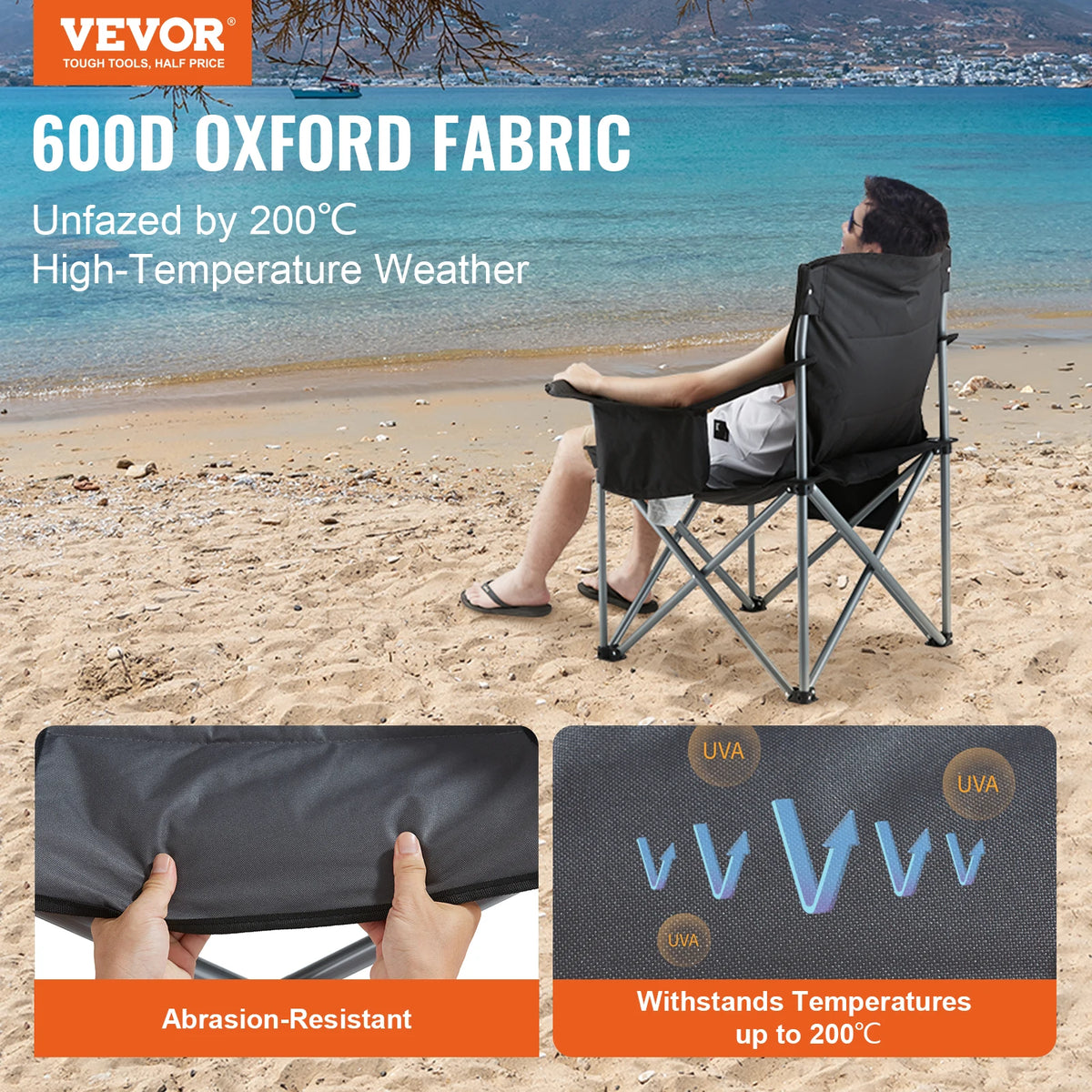 SucceBuy Ultralight Folding Camping Chair 350lb Capacity Portable Outdoor Seat