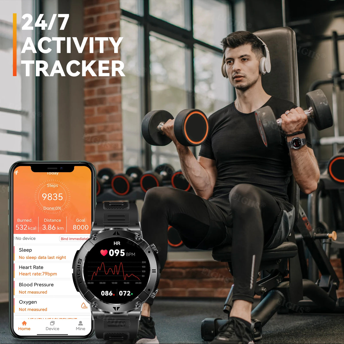 LaNikar Smartwatch TFT Display Bluetooth Calling Blood Pressure Health Monitor