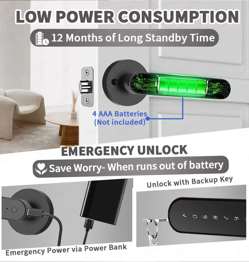 TTLock Smart Digital Door Lock With Fingerprint And Bluetooth Access