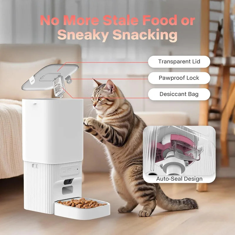 Nityers Smart Automatic Pet Feeder With Camera And Dual Bowls