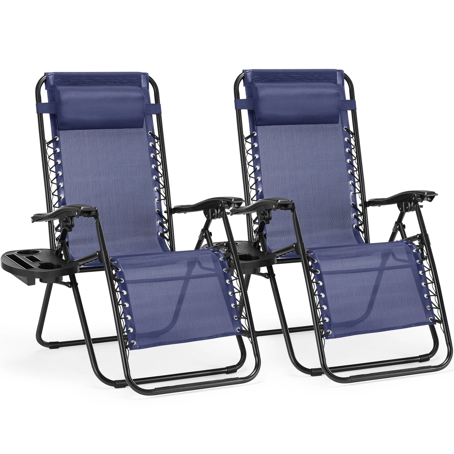 JHK Zero Gravity Portable Recliner Cup Holder Trays Outdoor Patio