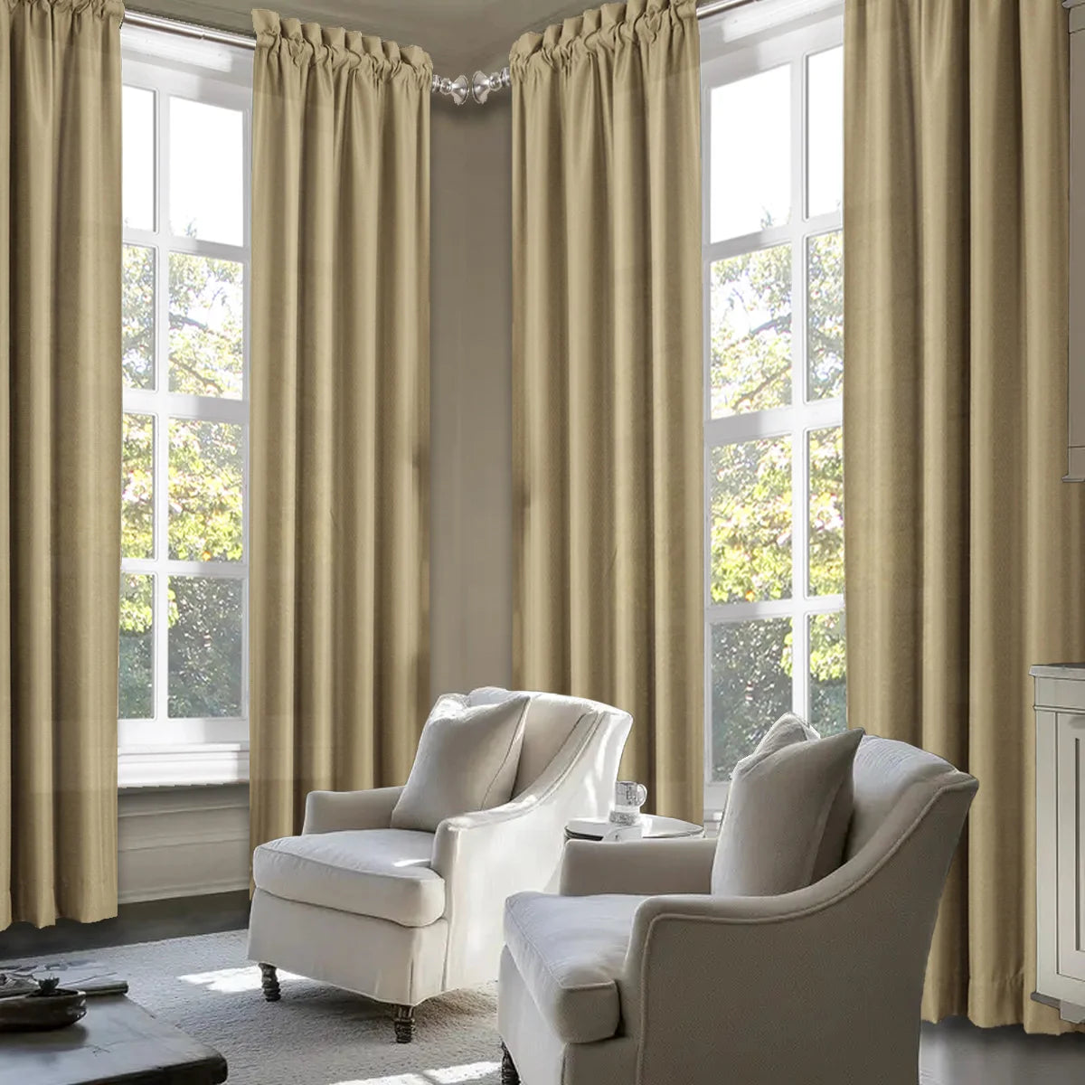 SABALANICA Light Filtering Curtains Rod Pocket Polyester For Living Room
