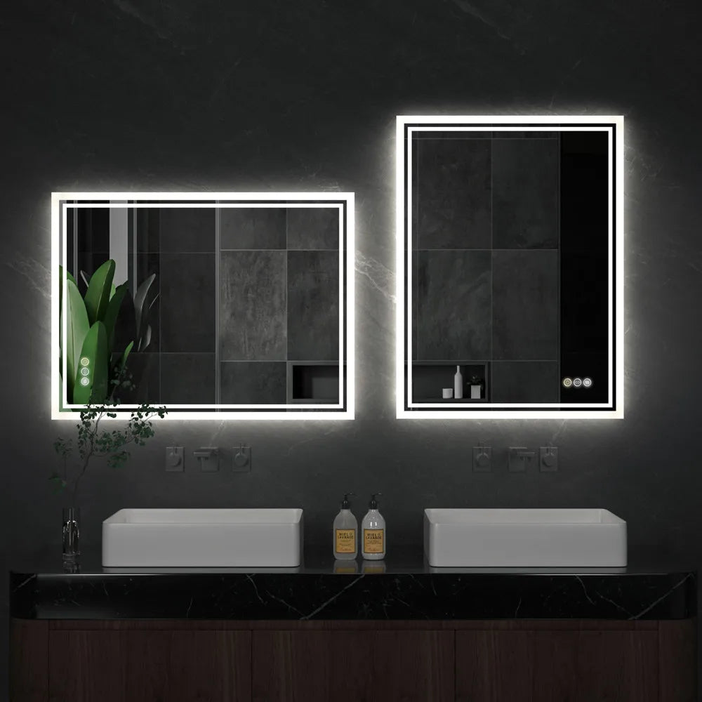 LUVODI Illuminated LED Backlit Frameless Defog Bathroom Mirror