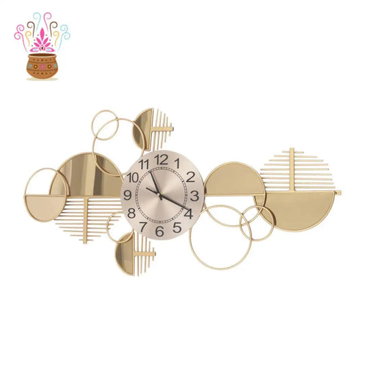 Modern Geometric Wall Clock With Silent Quartz Movement