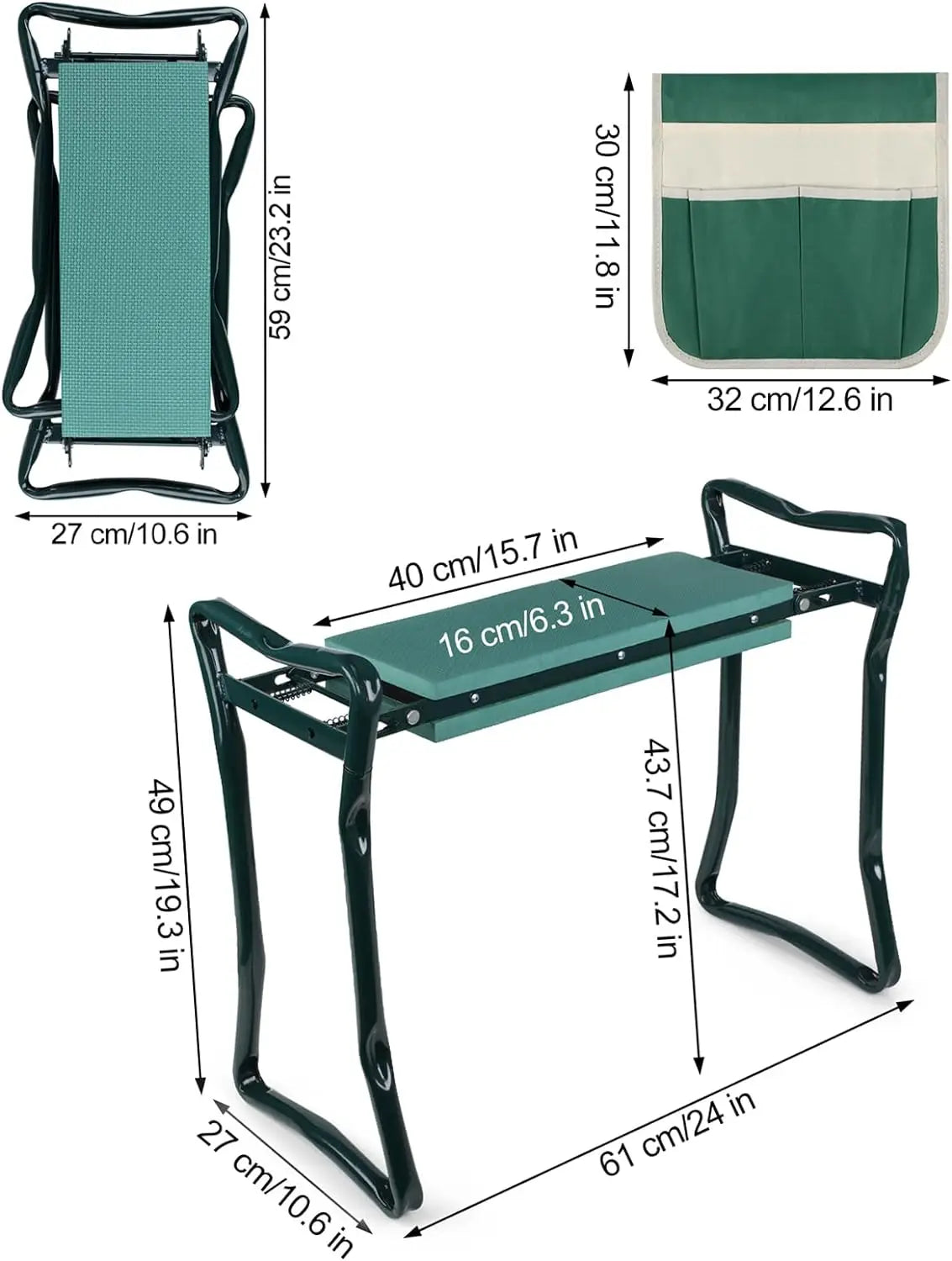 Upgraded Folding Garden Kneeler and Seat Bench Portable