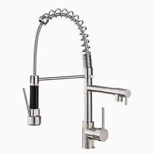 DQOK PullDown Kitchen Faucet Dual Handle Hot And Cold Water