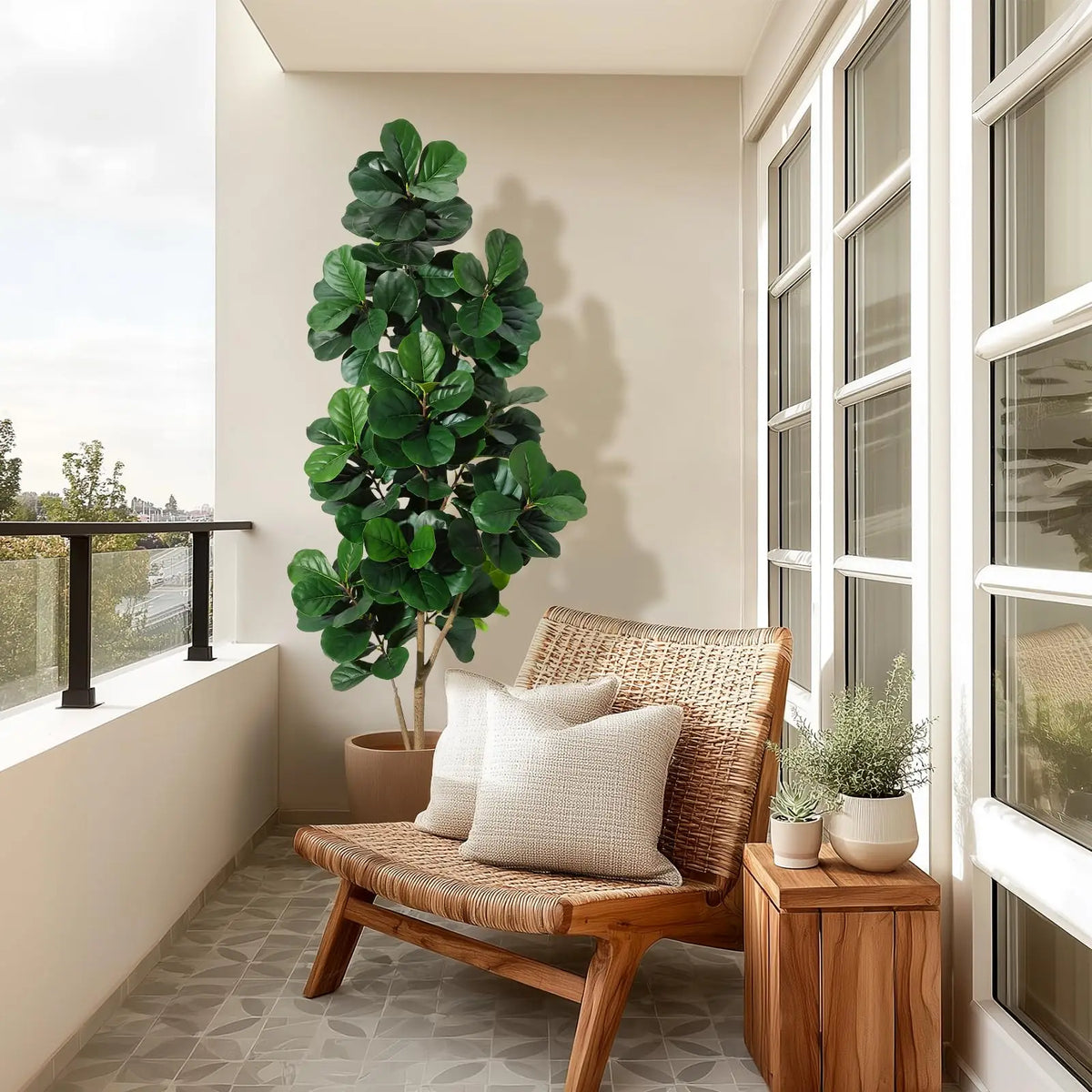 Realistic Artificial Fiddle Leaf Fig Tree Indoor Decor