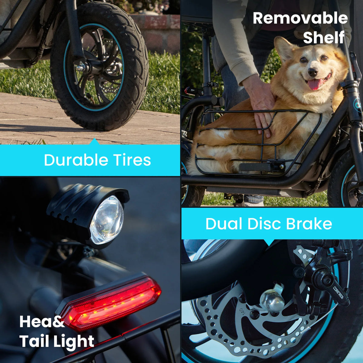 Gyroor Foldable Electric Scooter With Spacious Pet Basket