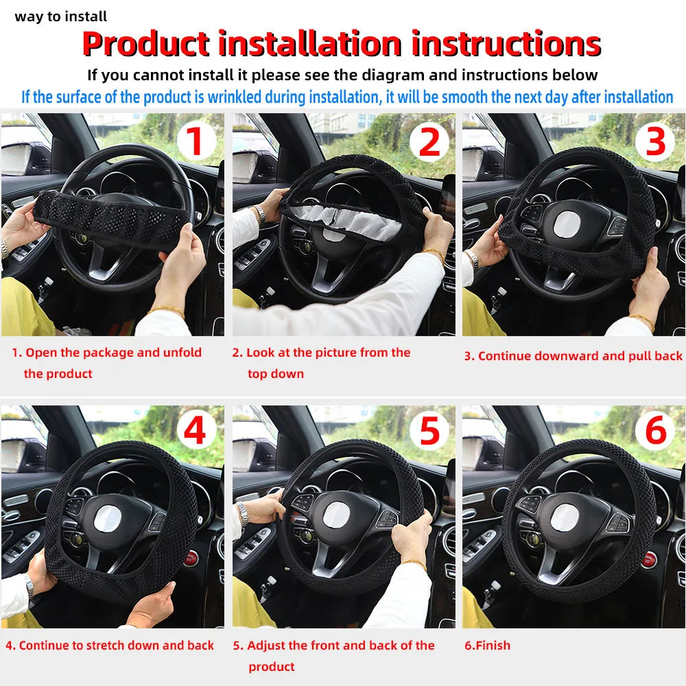 Meikaxiu Bling Flame Totem Steering Wheel Cover For Cars