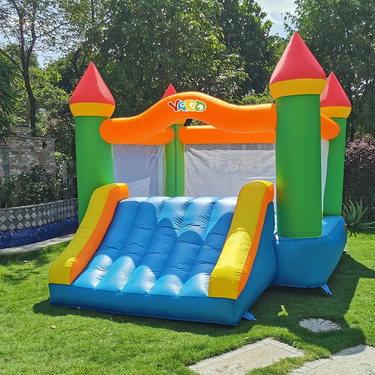 Backyard Bounce House With Slide For Kids Five To Twelve