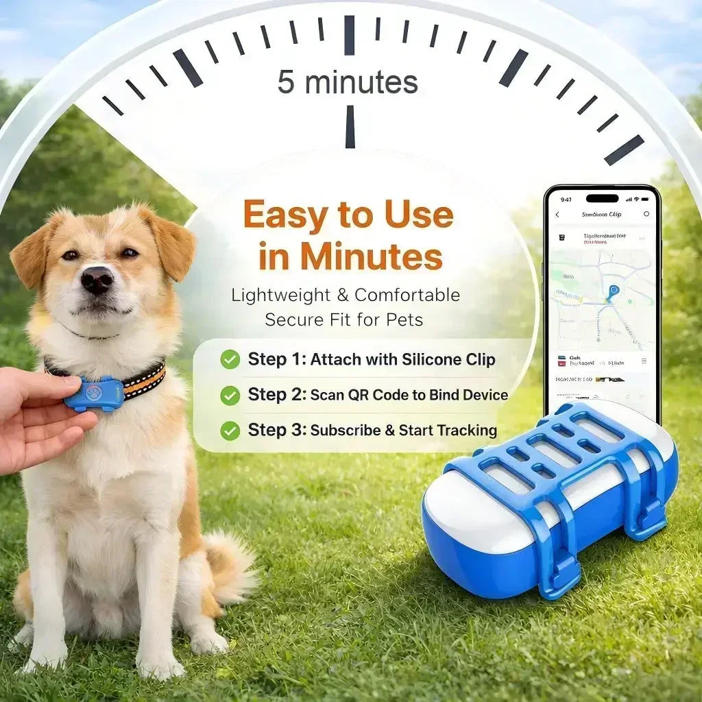 Wanwaytech 4G GPS Pet Tracker Real Time Tracking Waterproof