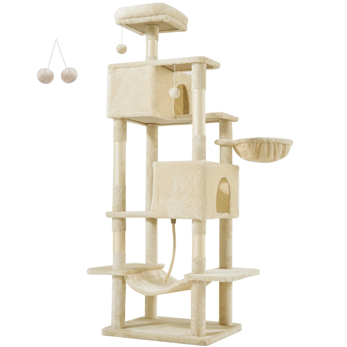 JHK Multilevel Cat Tree Tower Featuring Sisal Posts And Condo