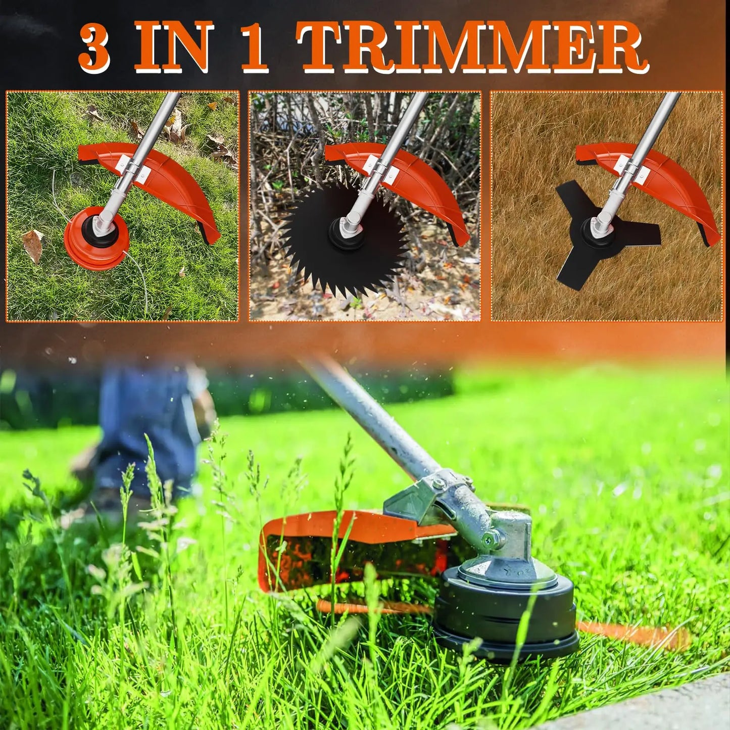 JETTING 3-In-1 Gasoline Powered String Trimmer And Edger