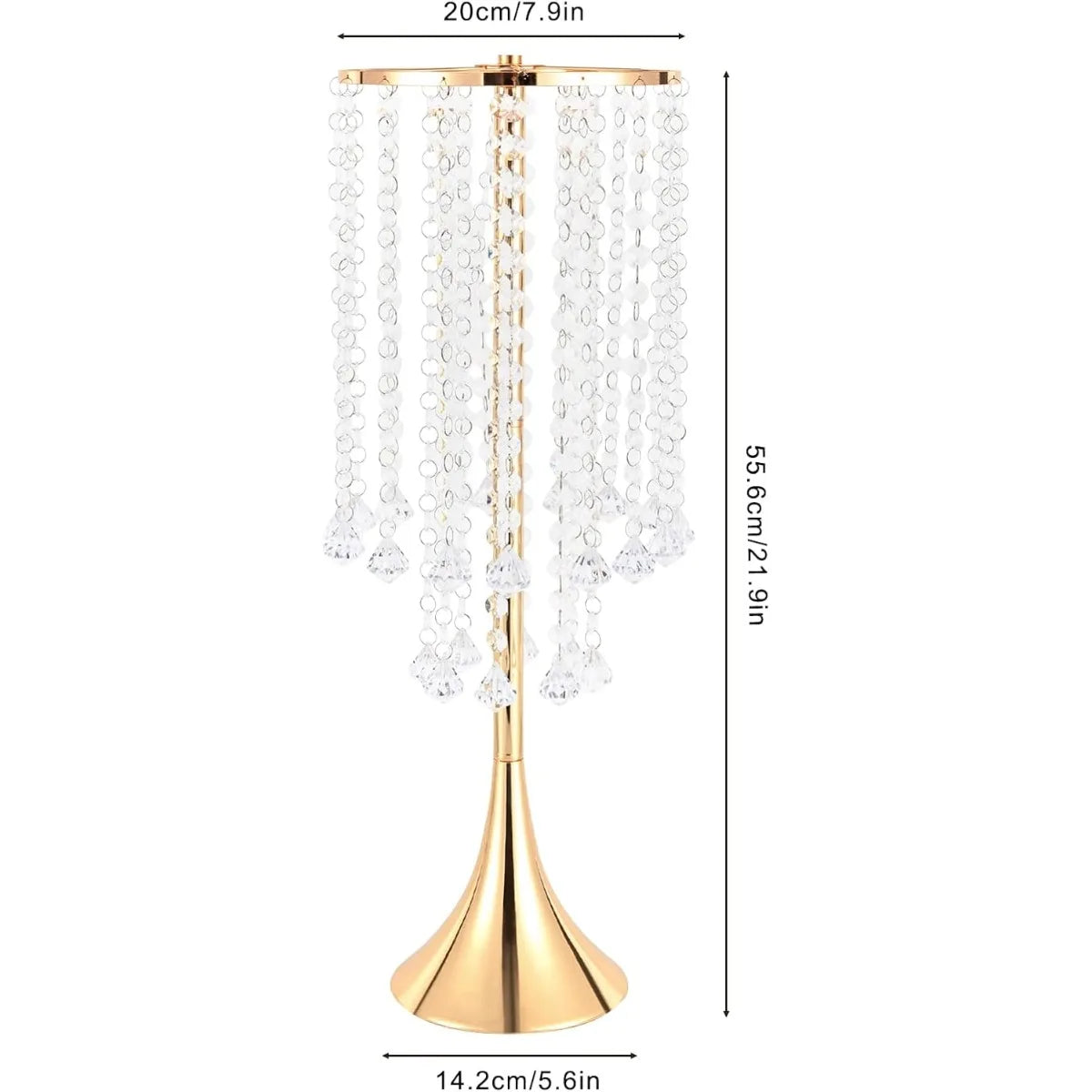 Bymaocar Crystal Flower Stand Iron Centerpiece Holder