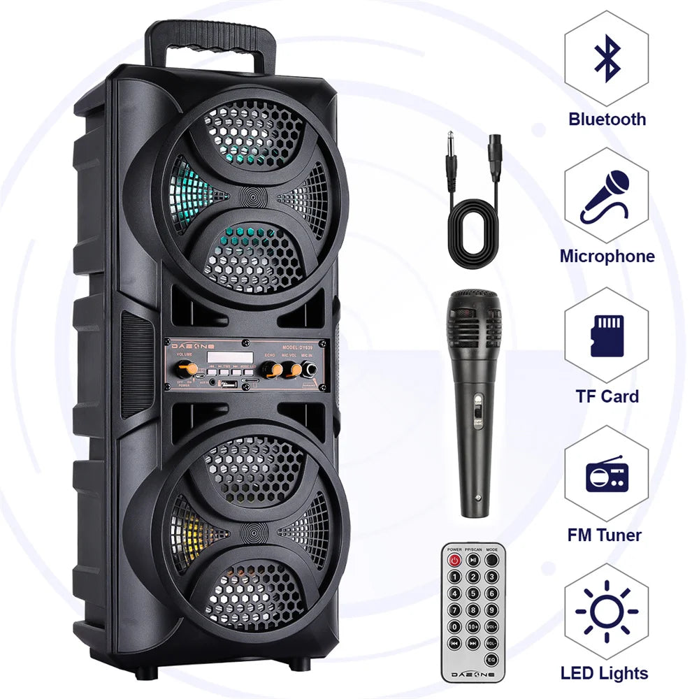 CURUK 3000W Portable Bluetooth Speaker Subwoofer Heavy Bass System