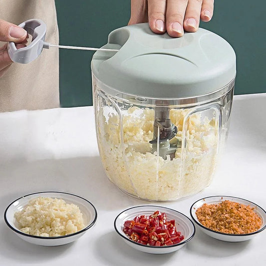 Manual Meat Mincer and Garlic Press Stainless Steel Kitchen Cutter