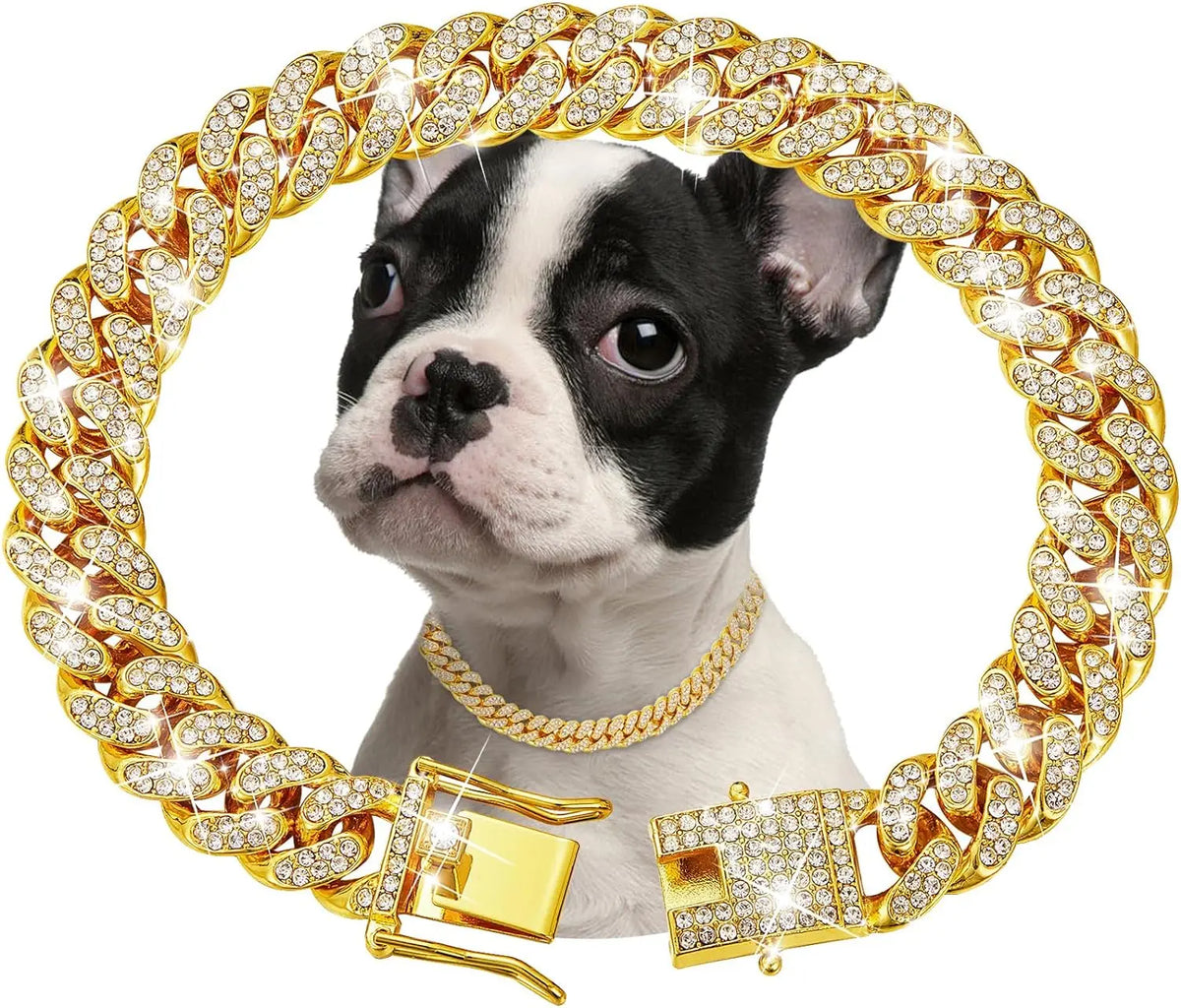 Luxury Stainless Steel Dog Chain Collar Pet Jewelry Necklace