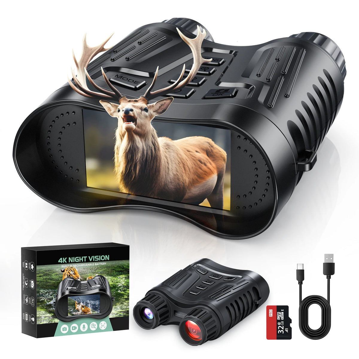 DIYIMIN Night Vision Binoculars 8X Digital Zoom With IR Illuminator