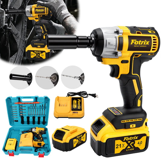 Cordless Brushless Impact Wrench 900 Nm 665 Ft Lbs With 2 Batteries
