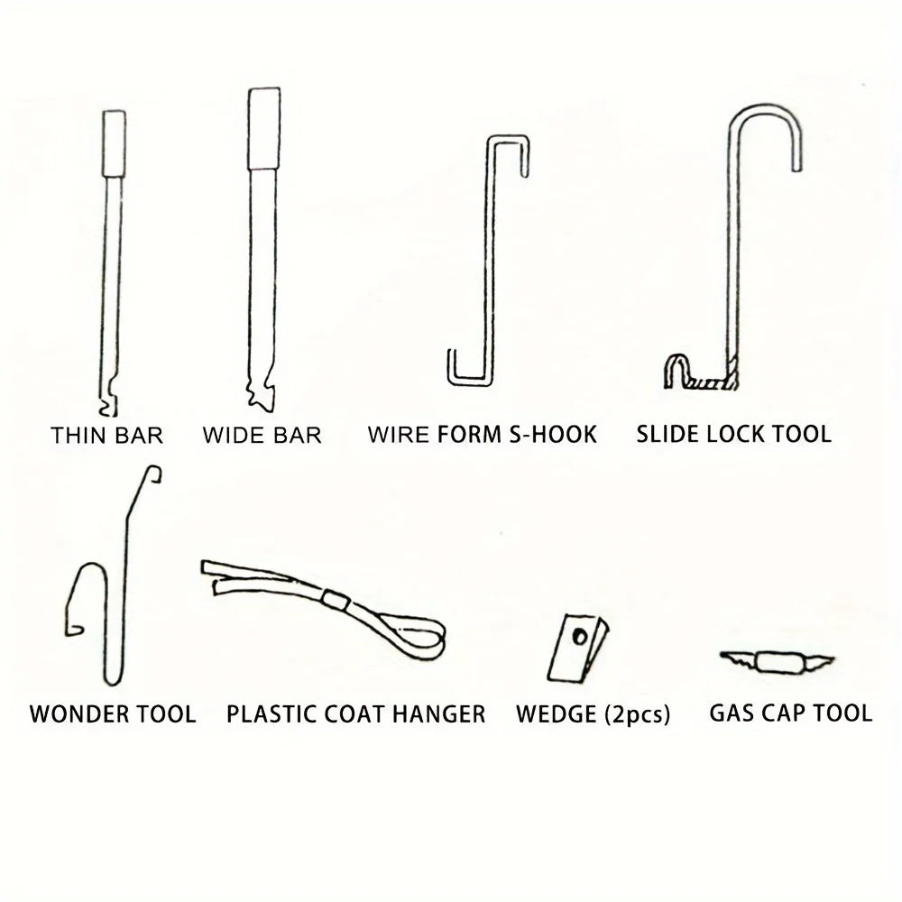 Car Emergency Repair Tool Kit With Air Wedge Bag Pump And S Hook Lockout Tools
