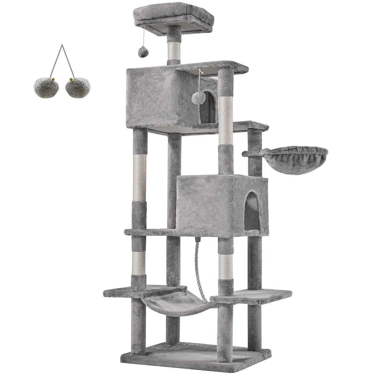 JHK Multilevel Cat Tree Tower Featuring Sisal Posts And Condo