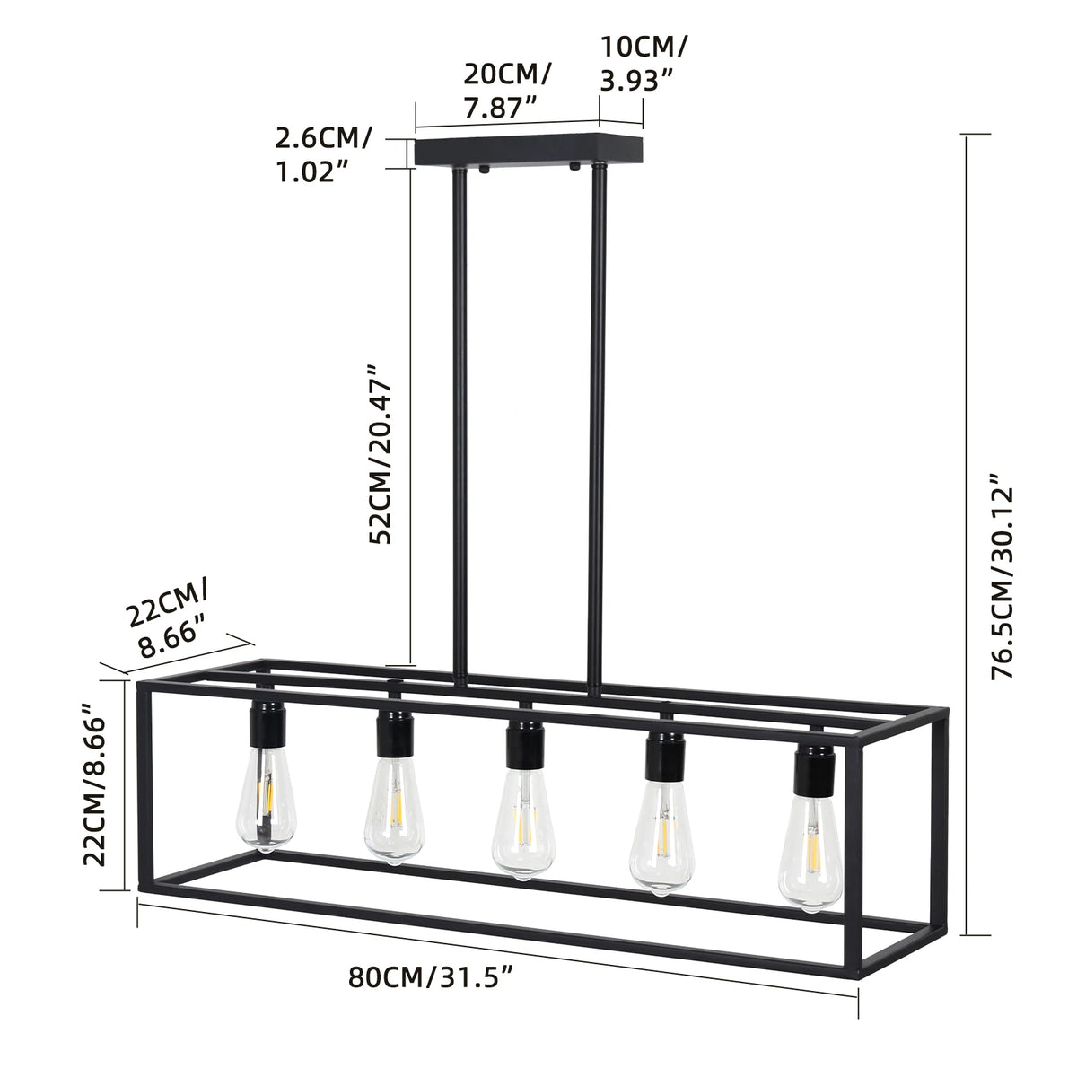 Industrial Iron Pendant Ceiling Light For Kitchen Island Dining Room