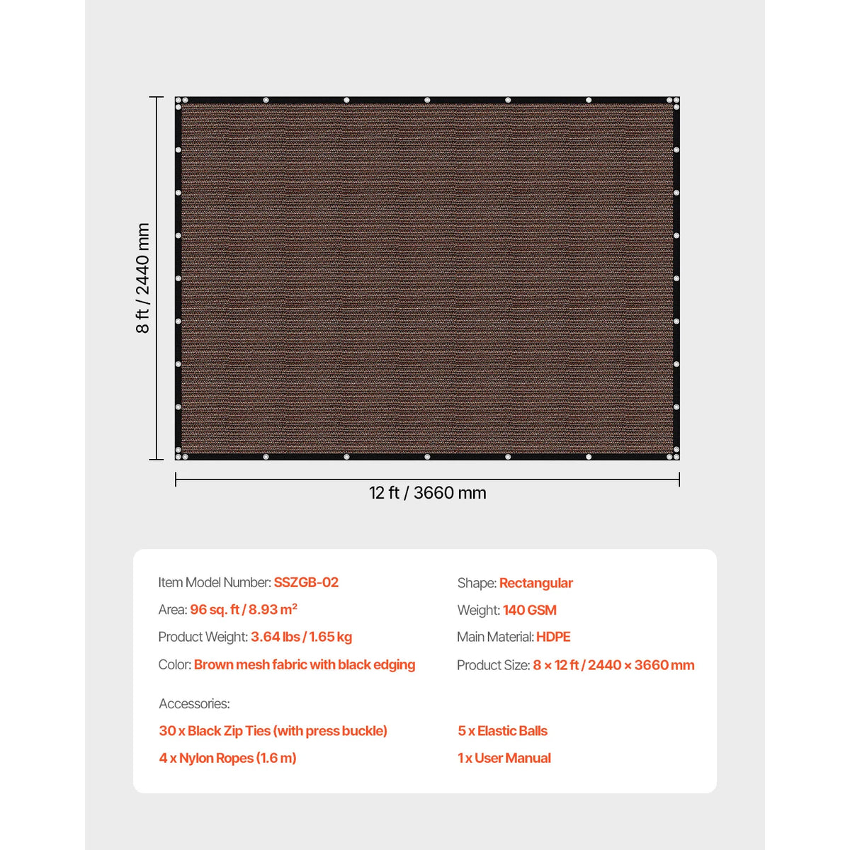 SucceBuy Heavy Duty Sun Shade Cover For Outdoor Garden