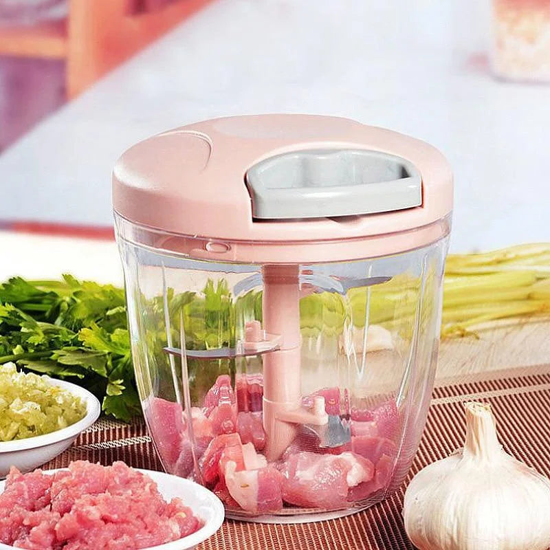 Manual Meat Mincer and Garlic Press Stainless Steel Kitchen Cutter