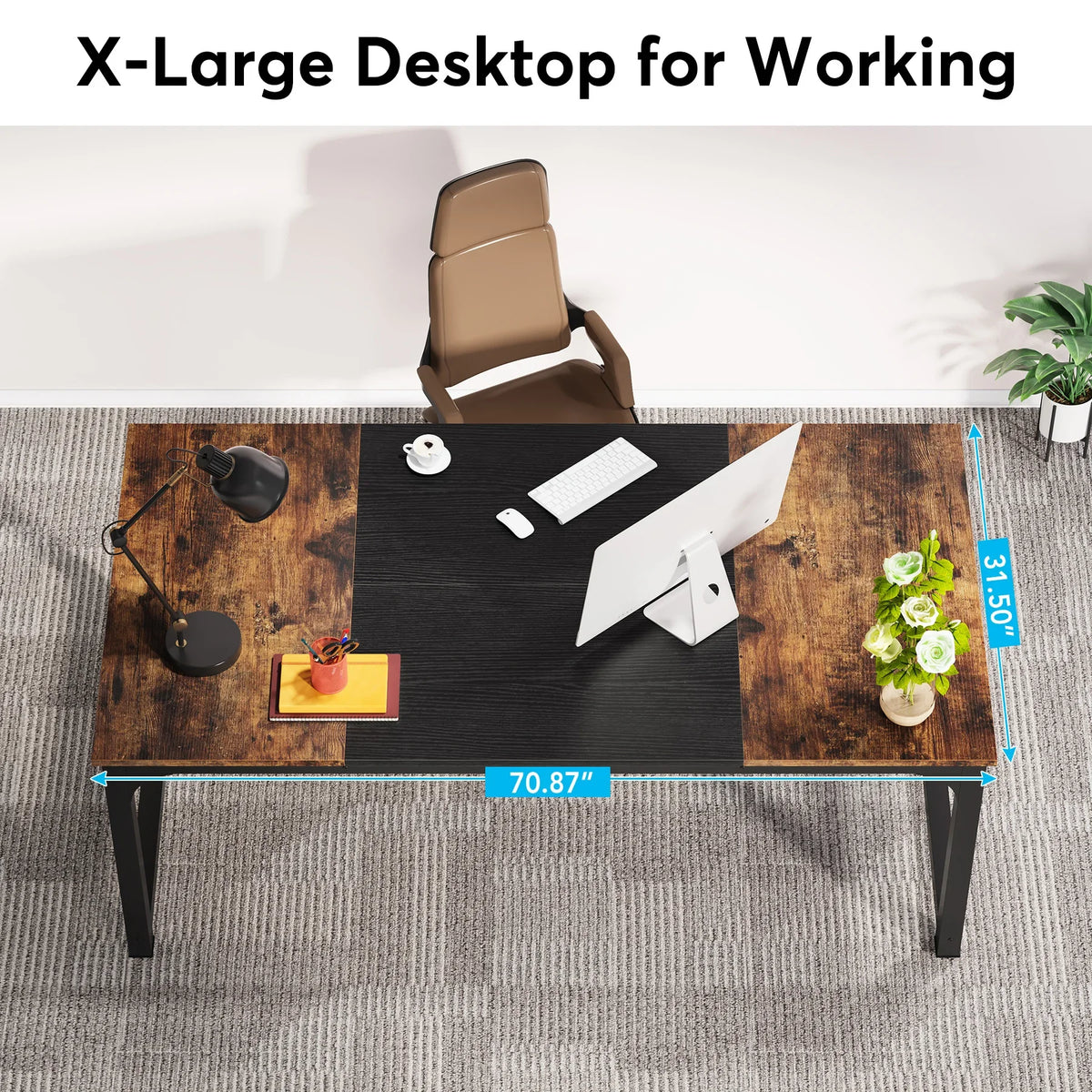 Tribesigns Modern Computer Desk For Home Office Large Workstation