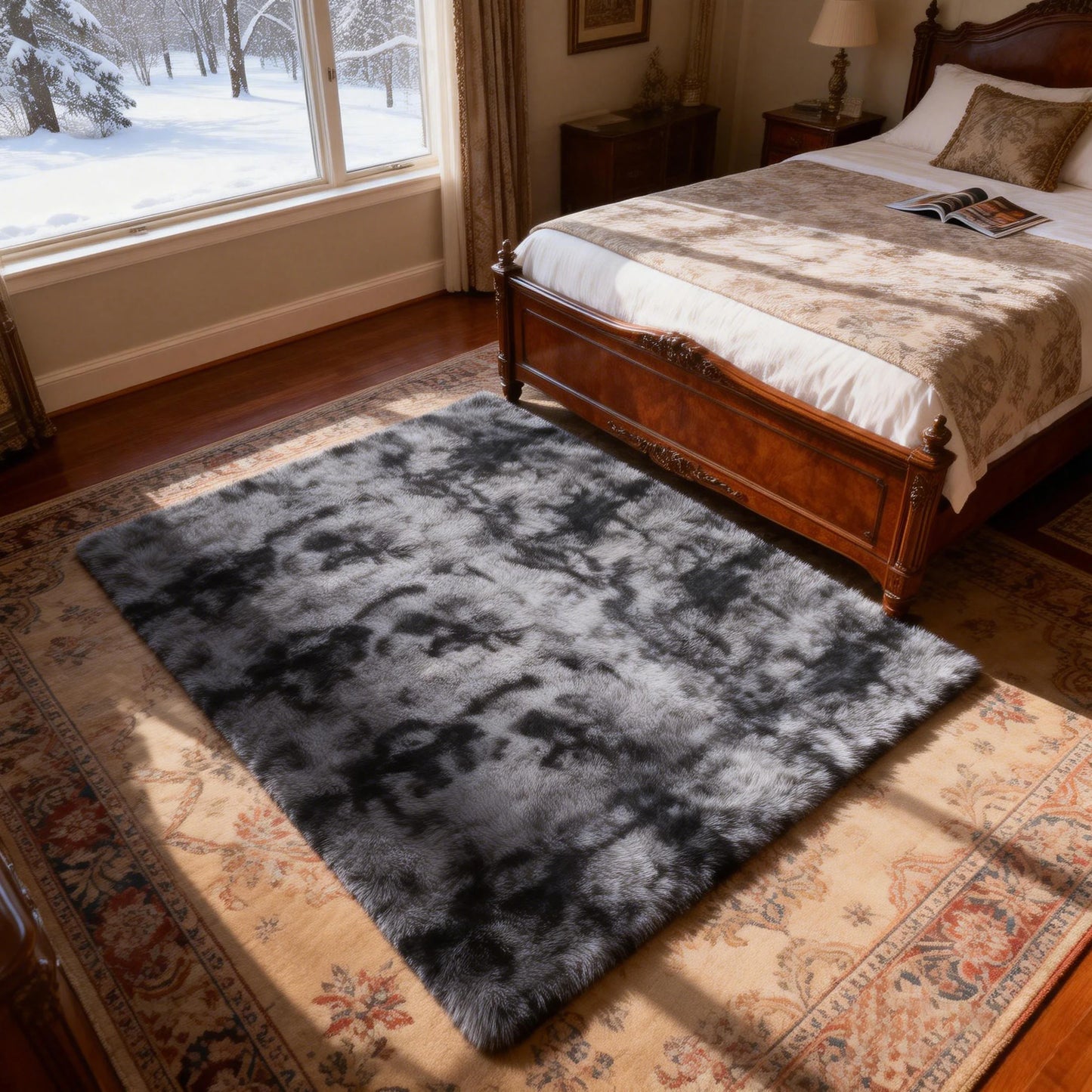 Ultra Soft Shag Rug For Living Room And Bedroom Decor